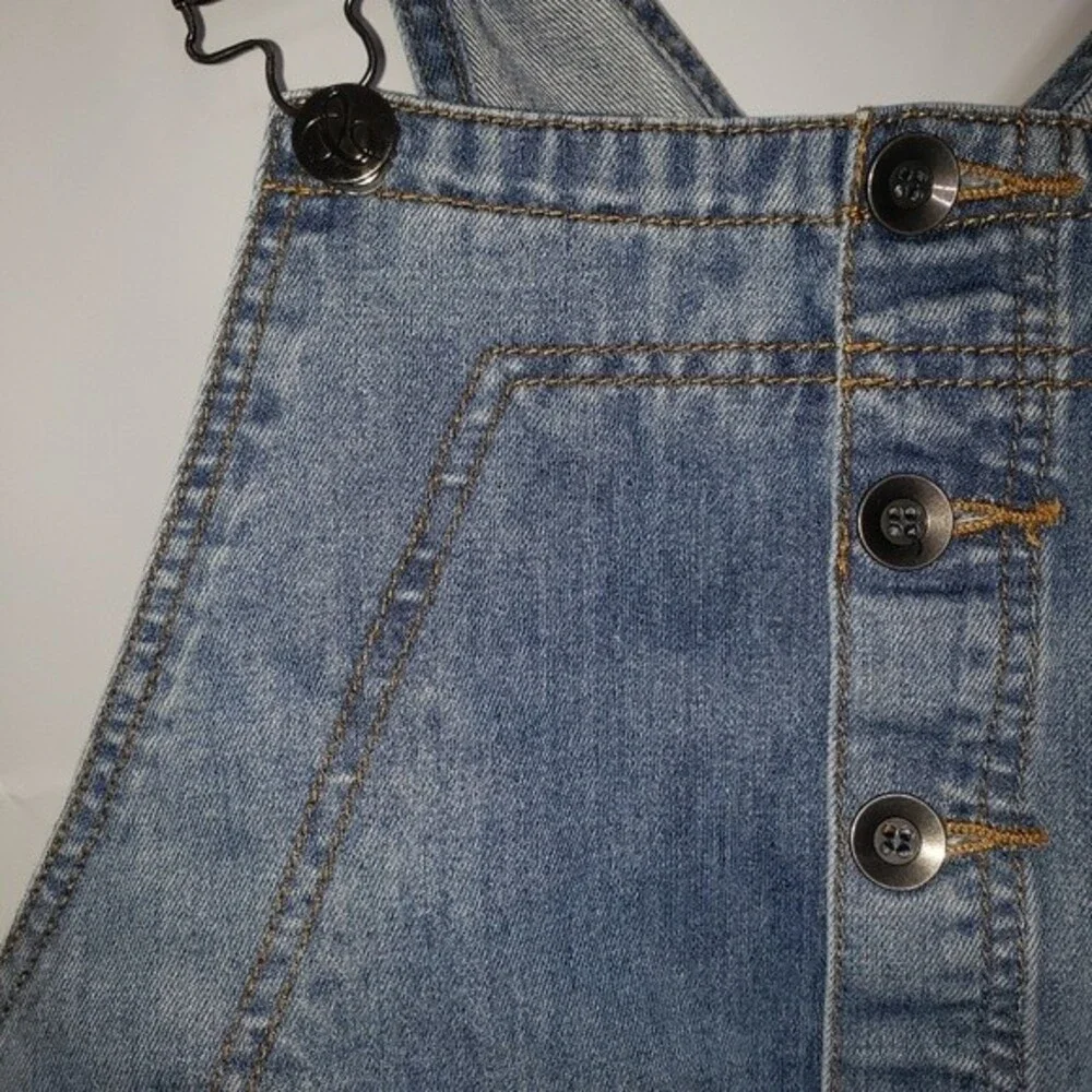 CITY CHIC DENIM DISTRESSED STONEWASHED OVERALL SHORTS SIZE 14